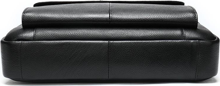 Красивая сумка под ноутбук из натуральной кожи черного цвета VINTAGE STYLE (14628)