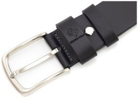 Ремінь чоловічий шкіряний батал збільшеної довжини до 150 см Grande Pelle 41106 чорний