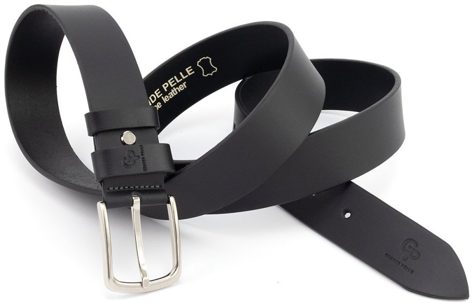 Ремінь чоловічий шкіряний батал збільшеної довжини до 150 см Grande Pelle 41106 чорний фото №4 Ремінь чоловічий шкіряний батал збільшеної довжини до 150 см Grande Pelle 41106 чорний modnotak фото №4