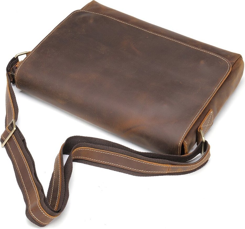 Наплечная сумка - мессенджер из винтажной кожи Crazy Horse VINTAGE STYLE (14780)