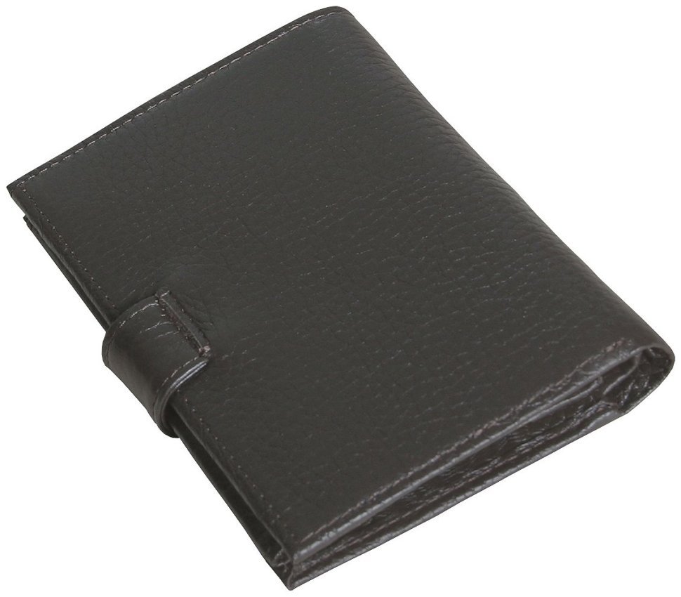 Мужской кошелек из кожи флотар с фиксацией на кнопку Vip Collection 102594 (коричневый) фото №2 Мужской кошелек из кожи флотар с фиксацией на кнопку Vip Collection 102594 (коричневый) modnotak фото №2