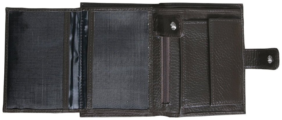 Мужской кошелек из кожи флотар с фиксацией на кнопку Vip Collection 102594 (коричневый) фото №4 Мужской кошелек из кожи флотар с фиксацией на кнопку Vip Collection 102594 (коричневый) modnotak фото №4