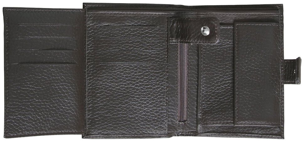 Мужской кошелек из кожи флотар с фиксацией на кнопку Vip Collection 102594 (коричневый) фото №5 Мужской кошелек из кожи флотар с фиксацией на кнопку Vip Collection 102594 (коричневый) modnotak фото №5