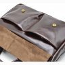 Мужская кожаная сумка для документов и ноутбука в темно-коричневом цвете TARWA (19683) - 5