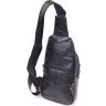 Чорна чоловіча сумка-рюкзак із натуральної шкіри флотар Vintage (2421397) - 2