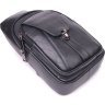 Чорна чоловіча сумка-рюкзак із натуральної шкіри флотар Vintage (2421397) - 3