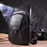 Черная мужская сумка-рюкзак из натуральной кожи флотар Vintage (2421397) - 6