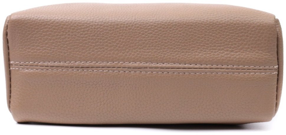 Сумка из натуральной кожи с акцентом на бегунок Vintage 22650 Бежевая modnotak фото №6