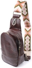 Зручна сумка через плече з екошкіри Vintage 22794 Коричнева