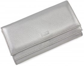 Кожаный женский кошелек серебристого цвета Bond Non (10521)