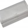 Шкіряний жіночий гаманець сріблястого кольору Bond Non (10521) - 1