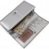 Шкіряний жіночий гаманець сріблястого кольору Bond Non (10521) - 6