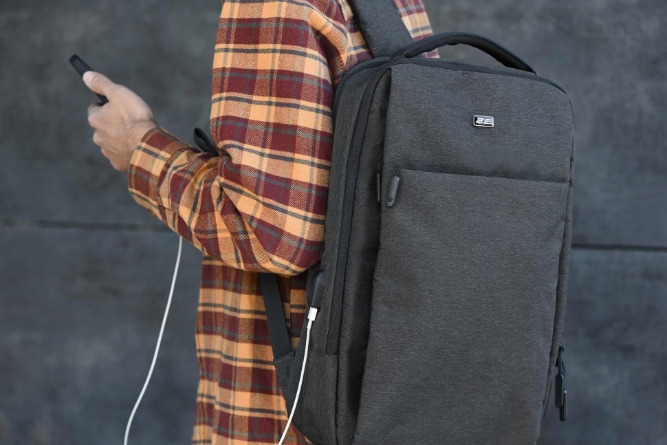 Компактный молодежный рюкзак из текстиля черного цвета с отделением для ноутбука 16" 2E Melange 103494 modnotak фото №10