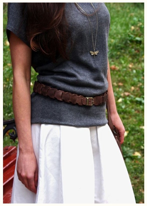 Стильный кожаный бохо-ремень в темно-коричневом цвете BlankNote (12852) modnotak фото №2