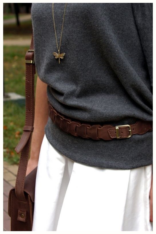 Стильный кожаный бохо-ремень в темно-коричневом цвете BlankNote (12852) modnotak фото №5