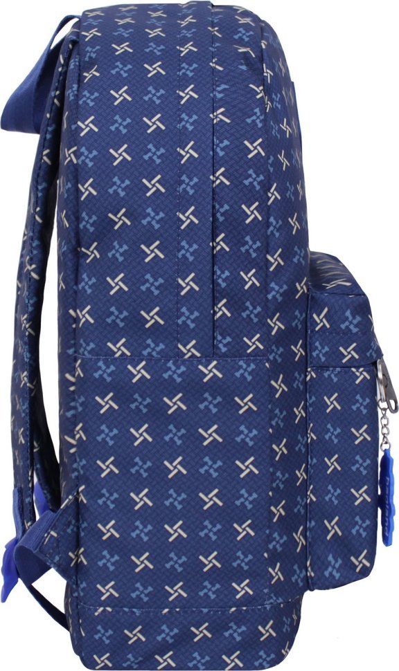 Синий текстильный рюкзак для подростков с принтом Bagland (53494)