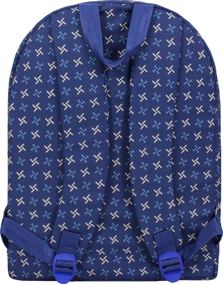 Синий текстильный рюкзак для подростков с принтом Bagland (53494)