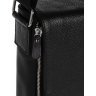 Черная мужская сумка-мессенджер из натуральной кожи с фиксацией на клапан Tiding Bag (15836) - 5