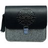 Фетровая женская бохо-сумка c клапаном из черной кожи BlankNote Лилу (12675) - 1