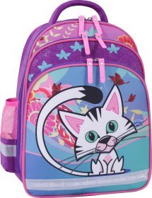 Шкільний рюкзак для дівчаток із текстилю з котиком Bagland (53694)