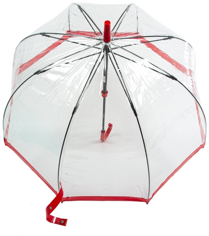Зонт-трость женский Fulton Birdcage-1 L041 Red (Механика, прозрачный с красными вставками) 93794 modnotak фото №6