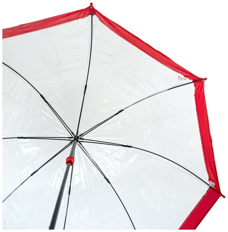 Зонт-трость женский Fulton Birdcage-1 L041 Red (Механика, прозрачный с красными вставками) 93794 modnotak фото №10