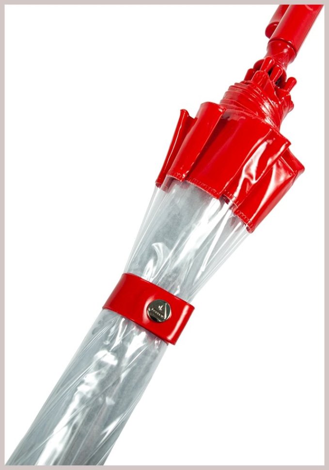 Зонт-трость женский Fulton Birdcage-1 L041 Red (Механика, прозрачный с красными вставками) 93794 modnotak фото №11