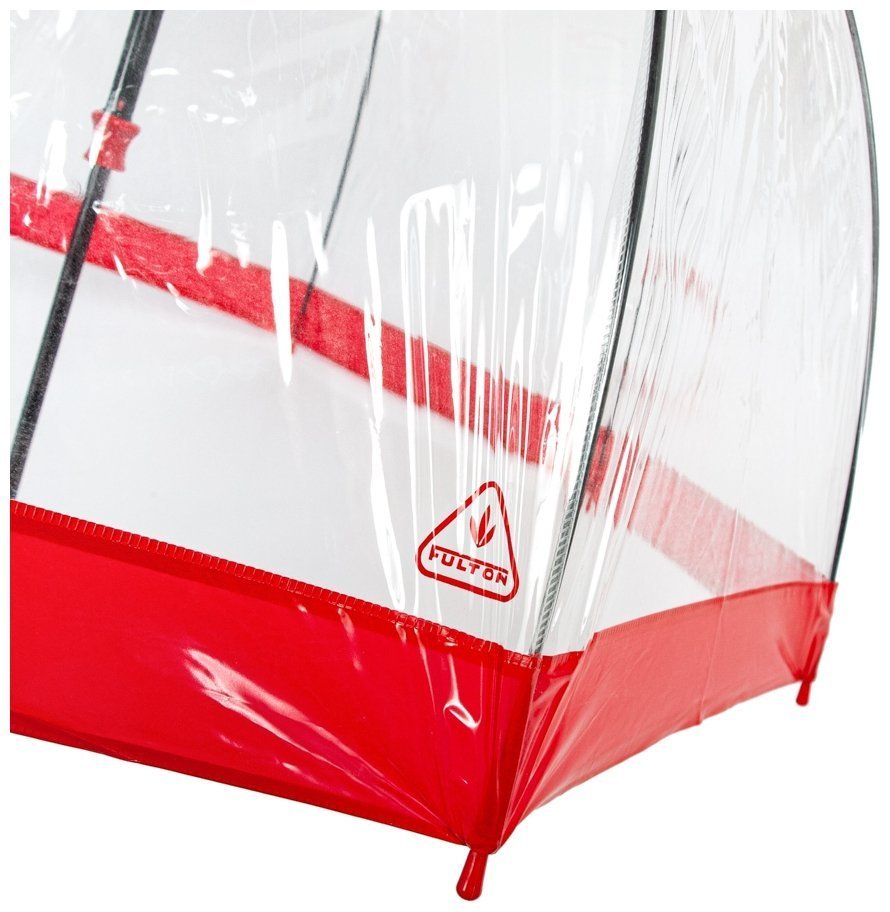 Зонт-трость женский Fulton Birdcage-1 L041 Red (Механика, прозрачный с красными вставками) 93794 modnotak фото №12