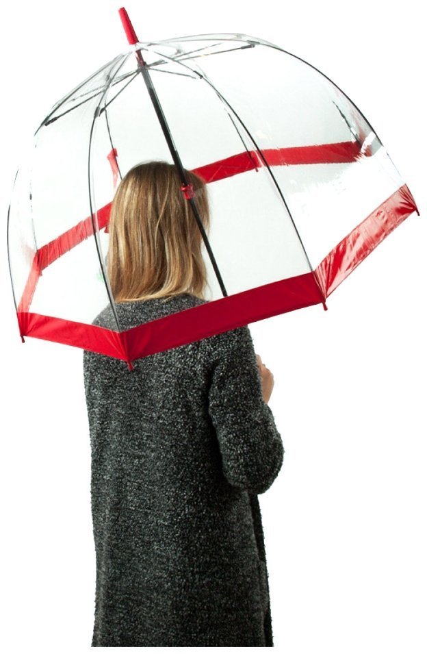 Зонт-трость женский Fulton Birdcage-1 L041 Red (Механика, прозрачный с красными вставками) 93794 modnotak фото №14
