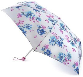 Женский зонт Fulton Superslim-2 L553 Pastel Petals (механика, складной, белого цвета с цветочным принтом) 93894