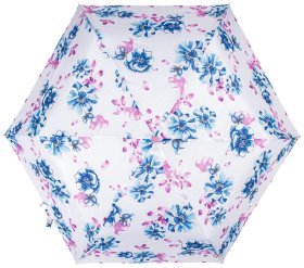 Женский зонт Fulton Superslim-2 L553 Pastel Petals (механика, складной, белого цвета с цветочным принтом) 93894