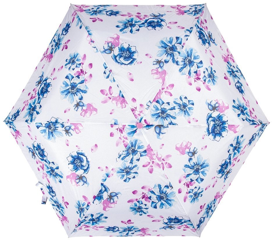 Женский зонт Fulton Superslim-2 L553 Pastel Petals (механика, складной, белого цвета с цветочным принтом) 93894 modnotak фото №2