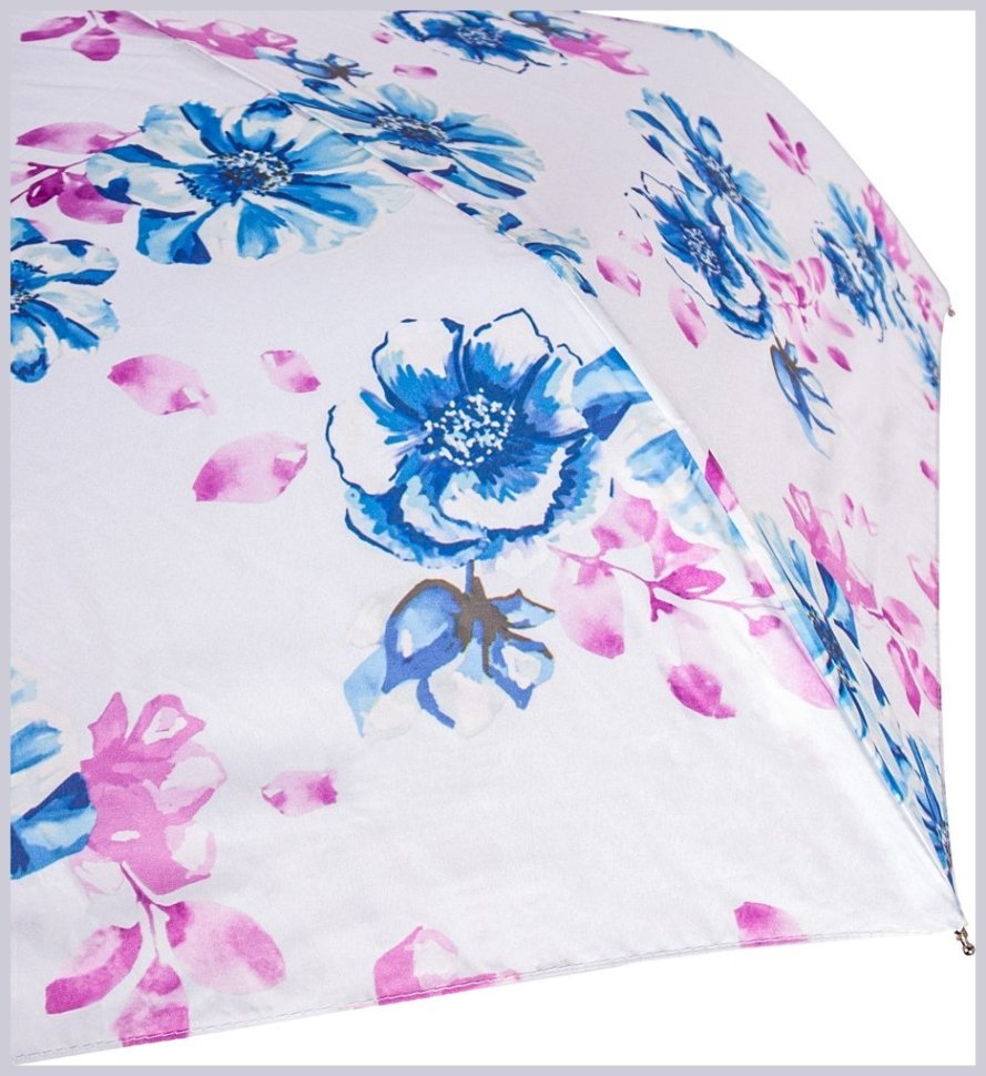 Женский зонт Fulton Superslim-2 L553 Pastel Petals (механика, складной, белого цвета с цветочным принтом) 93894 modnotak фото №8