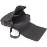 Небольшая текстильная мужская сумка черного цвета через плечо H.T. Leather (64294) - 6