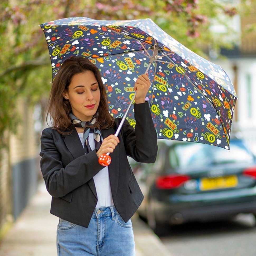 Женский зонт Fulton L926-040751 Curio-2 UV Trippy Casino (Разноцветный с принтом "Казино", механика) 94294 modnotak фото №2