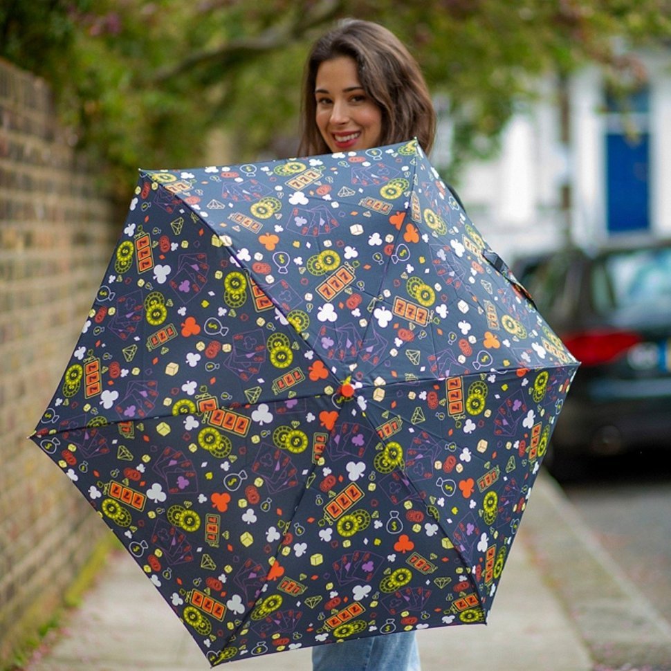 Женский зонт Fulton L926-040751 Curio-2 UV Trippy Casino (Разноцветный с принтом "Казино", механика) 94294 modnotak фото №3