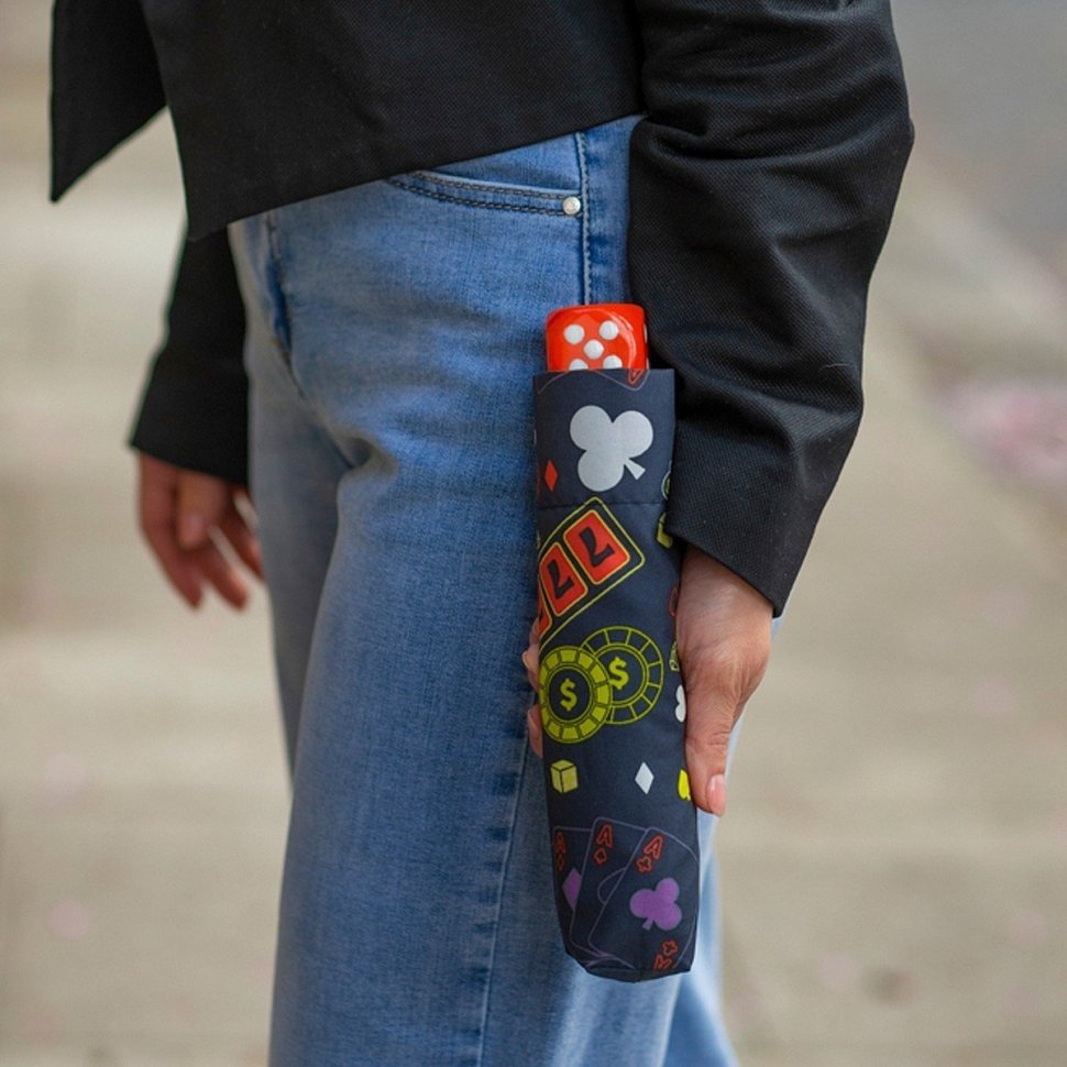 Женский зонт Fulton L926-040751 Curio-2 UV Trippy Casino (Разноцветный с принтом "Казино", механика) 94294 modnotak фото №4