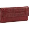 Фірмовий жіночий гаманець червоного кольору з натуральної шкіри під крокодила Tony Bellucci (10814) - 1