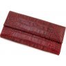 Фірмовий жіночий гаманець червоного кольору з натуральної шкіри під крокодила Tony Bellucci (10814) - 3