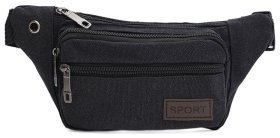 Повседневная мужская сумка на пояс из прочного текстиля черного цвета Monsen 104494