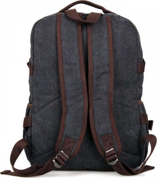 Черный мужской текстильный рюкзак на молнии Vintage (14593)