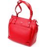 Яскрава повсякденна жіноча сумка із зернистої шкіри червоного кольору KARYA (2420880) - 1