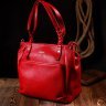 Яркая повседневная женская сумка из зернистой кожи красного цвета KARYA (2420880) - 8