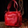 Яскрава повсякденна жіноча сумка із зернистої шкіри червоного кольору KARYA (2420880) - 9