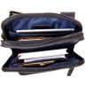 Чоловіча чорна сумка-планшет з накладною кишенею на блискавці в гладкій шкірі SHVIGEL (11281) - 3