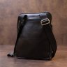 Мужская черная сумка-планшет с накладным карманом на молнии в гладкой коже SHVIGEL (11281) - 6