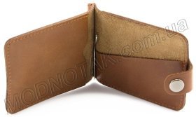 Кожаный зажим для купюр рыжего цвета ST Leather (17827)