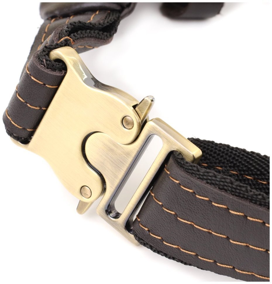 Классическая мужская сумка на пояс из натуральной гладкой кожи коричневого цвета Shvigel 95094 modnotak фото №6