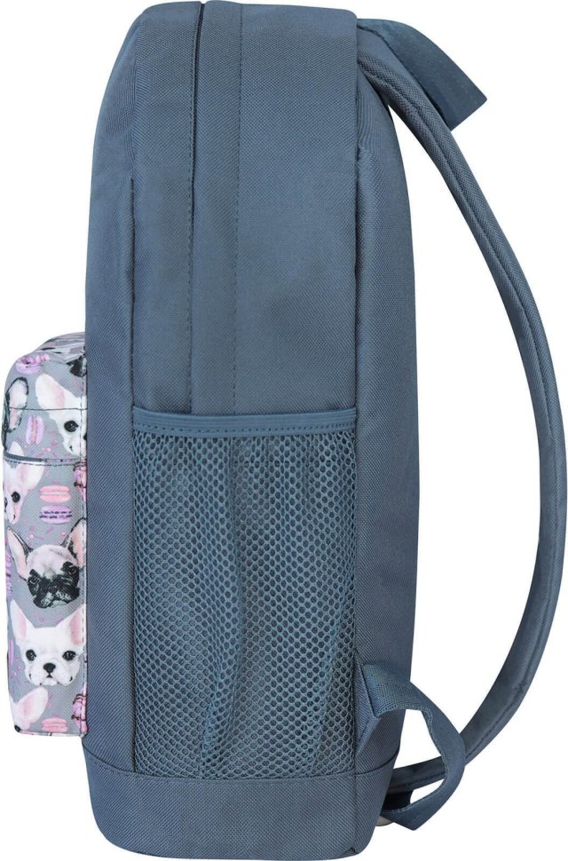 Сірий текстильний рюкзак великого розміру з мопсами Bagland (55694)