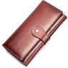 Женский вместительный кошелек бордового цвета из натуральной кожи Vintage (2414916) - 1